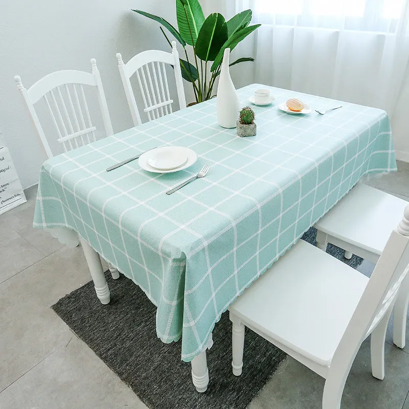 PVC TableCloth Waterproof Oil-Proof Fresh Plaid Tablecloth