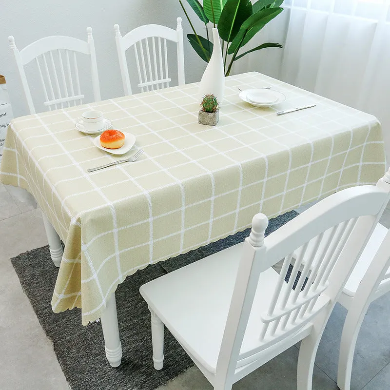 PVC TableCloth Waterproof Oil-Proof Fresh Plaid Tablecloth