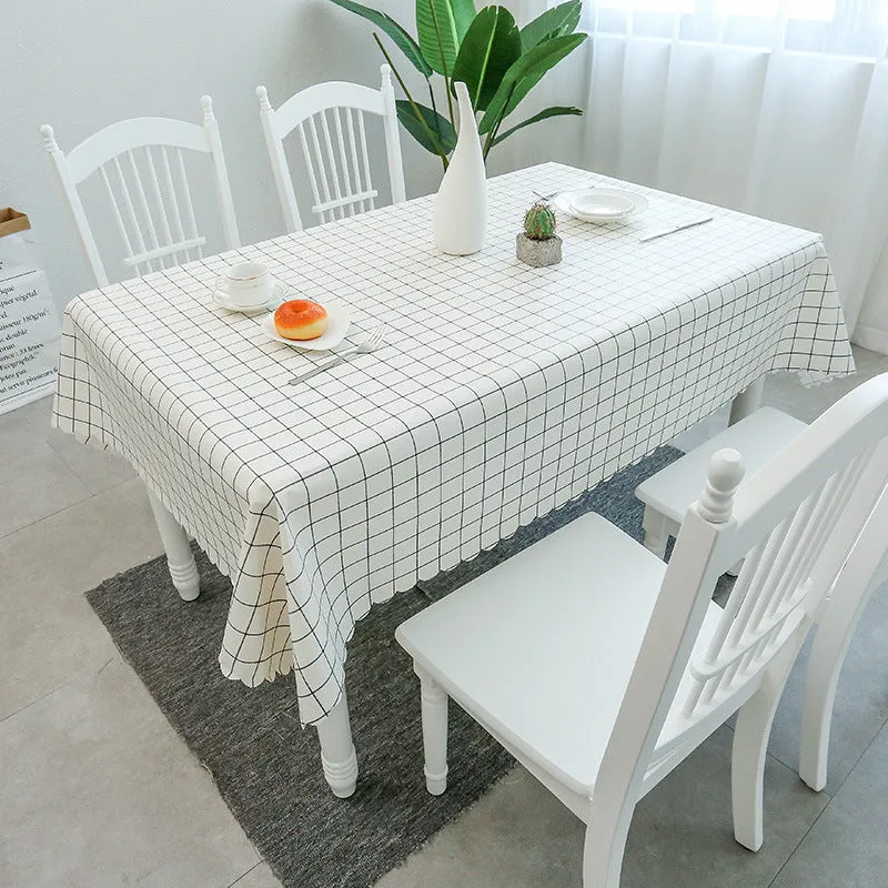 PVC TableCloth Waterproof Oil-Proof Fresh Plaid Tablecloth