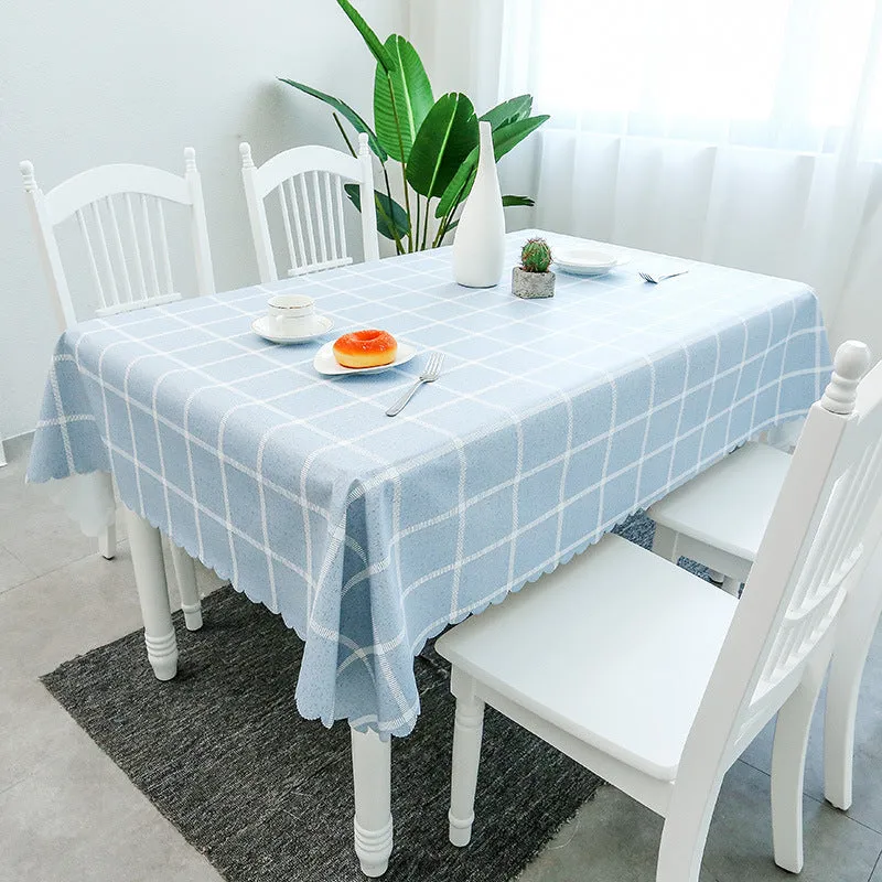 PVC TableCloth Waterproof Oil-Proof Fresh Plaid Tablecloth