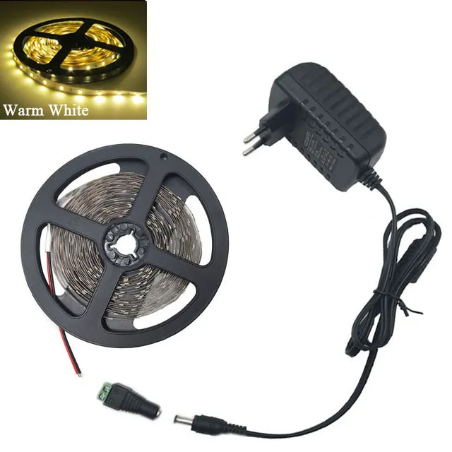 RGB led strip 3528 2835 flexible strip light non waterproof 5M 300led 24key IR remote controller DC12V power adapter EU/US/AU/UK