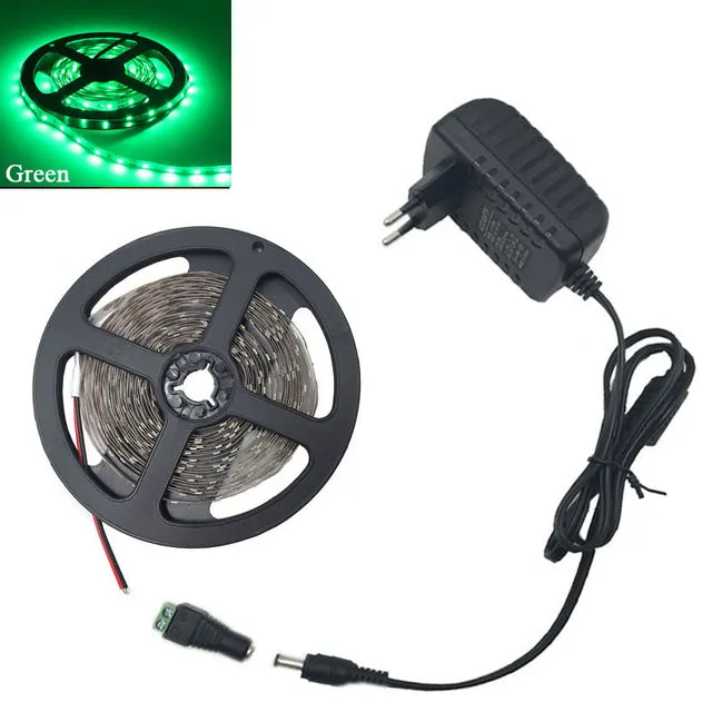 RGB led strip 3528 2835 flexible strip light non waterproof 5M 300led 24key IR remote controller DC12V power adapter EU/US/AU/UK