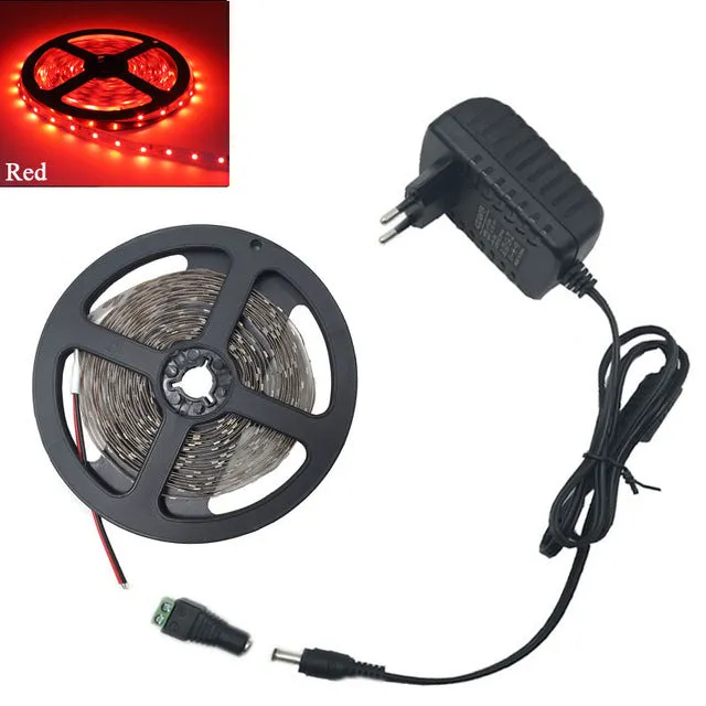 RGB led strip 3528 2835 flexible strip light non waterproof 5M 300led 24key IR remote controller DC12V power adapter EU/US/AU/UK