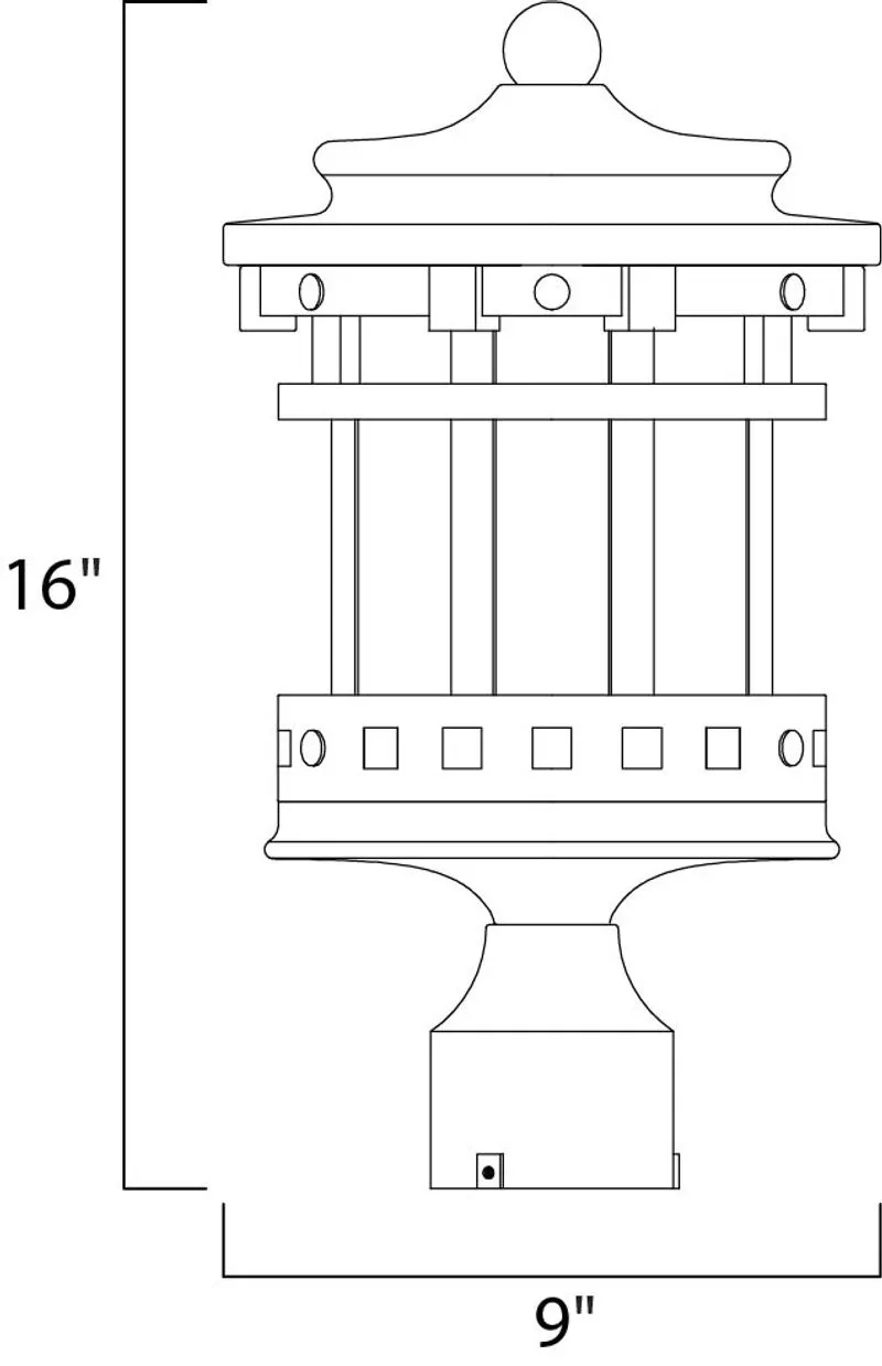 Santa Barbara VX 16" 3 Light Outdoor Post Mount in Sienna