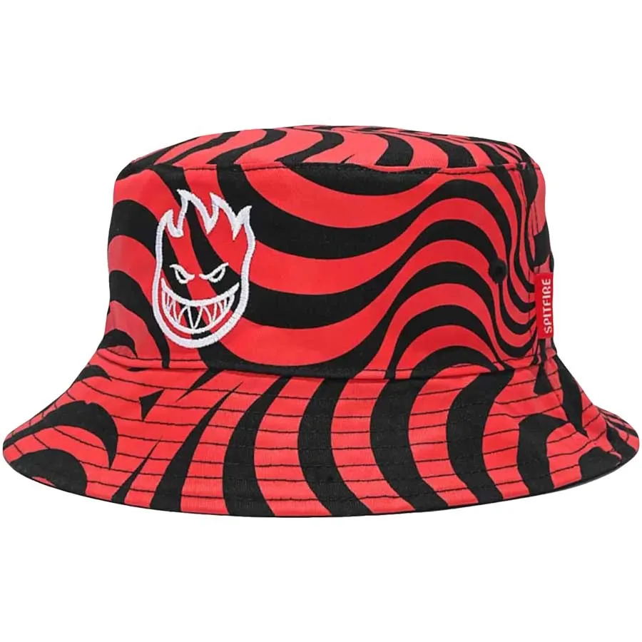 Spitfire Classic 87 Swirl Reversible Bucket Hat - Black/Red