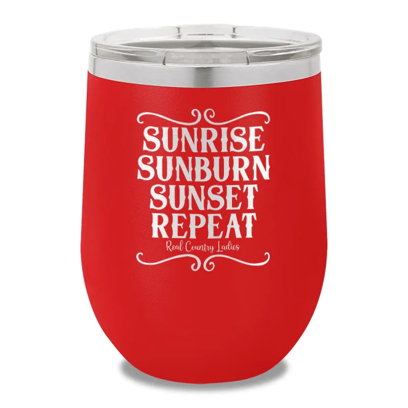 Sunrise Sunburn Sunset Repeat 12oz Stemless Wine Cup