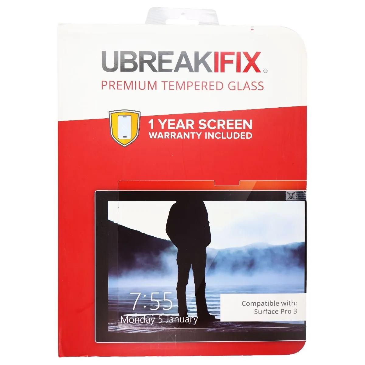 UBREAKIFIX Premium Tempered Glass for Microsoft Surface Pro 3 - Clear