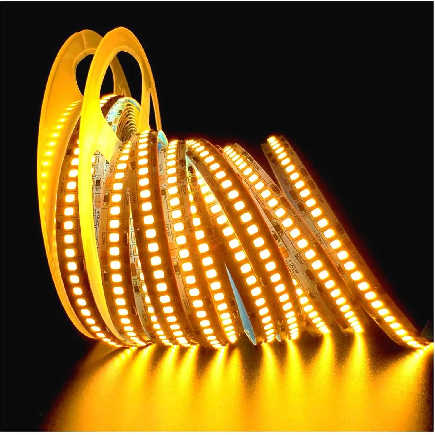 Warm White LED Strip Light 3000K 12V 240 LEDs/m 1200 LEDs IP20 Waterproof 5 Metre Strip